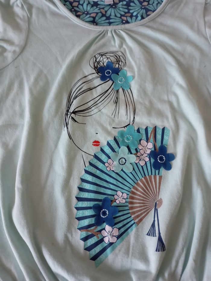 Ensemble assorti . Jupe 8 ans ,tee shirt manches courtes 10 ans. Coton . Parfait état - photo numéro 6