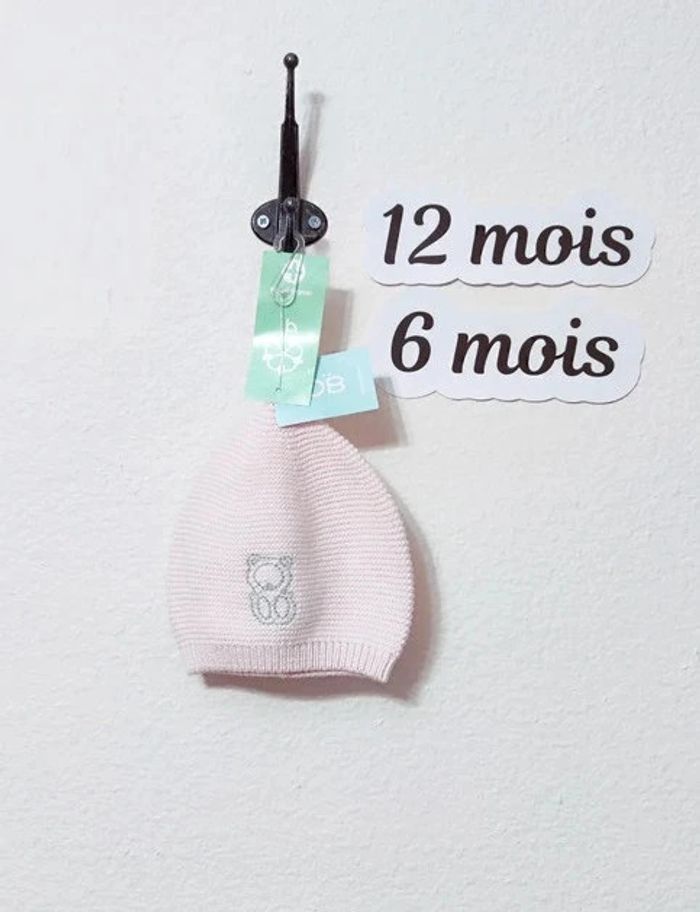 Bonnet Obaïbi bébé fille taille 6/12 mois neuf avec étiquette