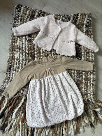 Robe et gilet fille Absorba 18 mois