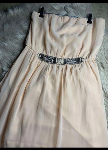 Superbe robe bustier cocktail / soirée rose pale Zara Taille M / 38
