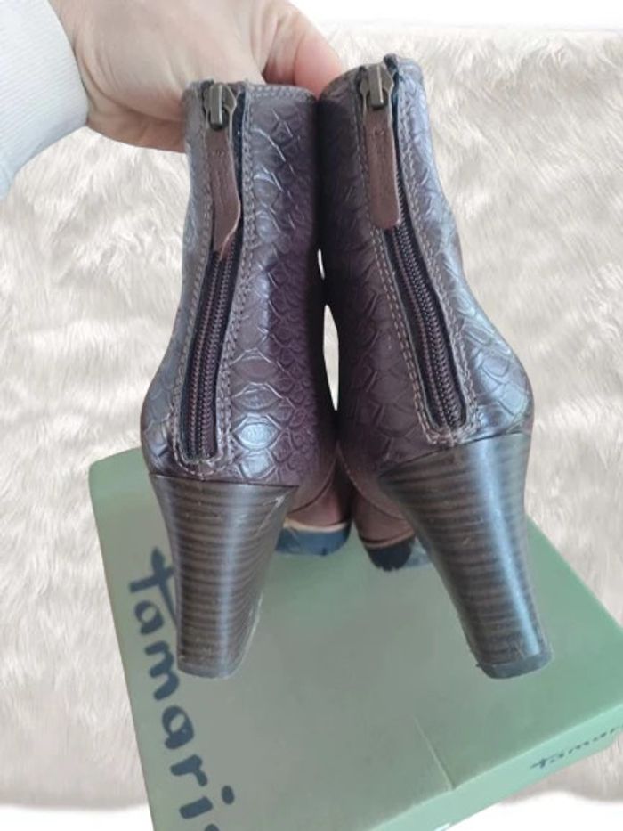 Bottines femme marron cuir taille 39 Tamaris - photo numéro 4