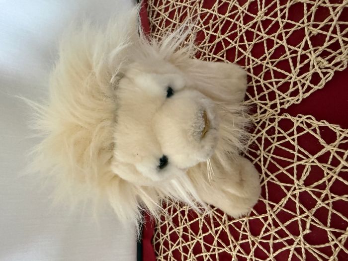 Peluche lion NATURE PLANET beige assis - photo numéro 6