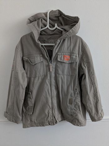 Veste à capuche mi saison grise polochon