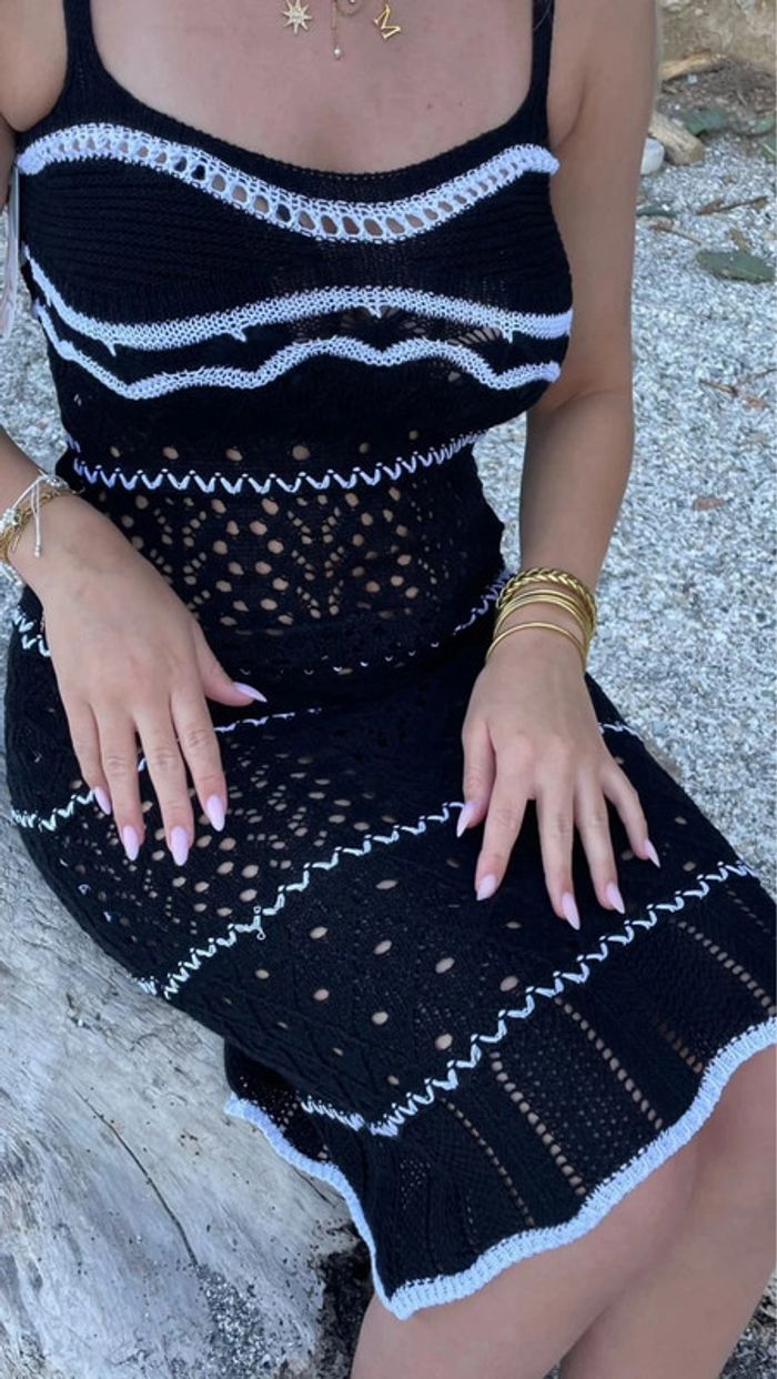 Robe de plage en crochet macramé - photo numéro 4