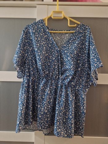 Tee shirt blouse fleurie