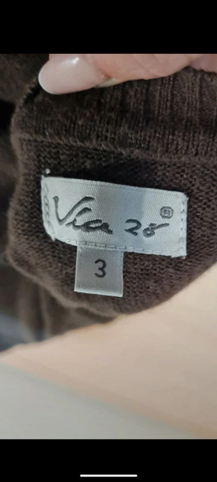 Pull col rond marron - photo numéro 3