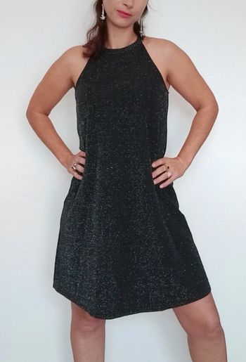 Robe soirée fluide mi.longue pailletée tu