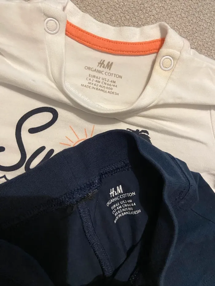 Ensemble H&M 3 mois été short et t-shirt - photo numéro 4