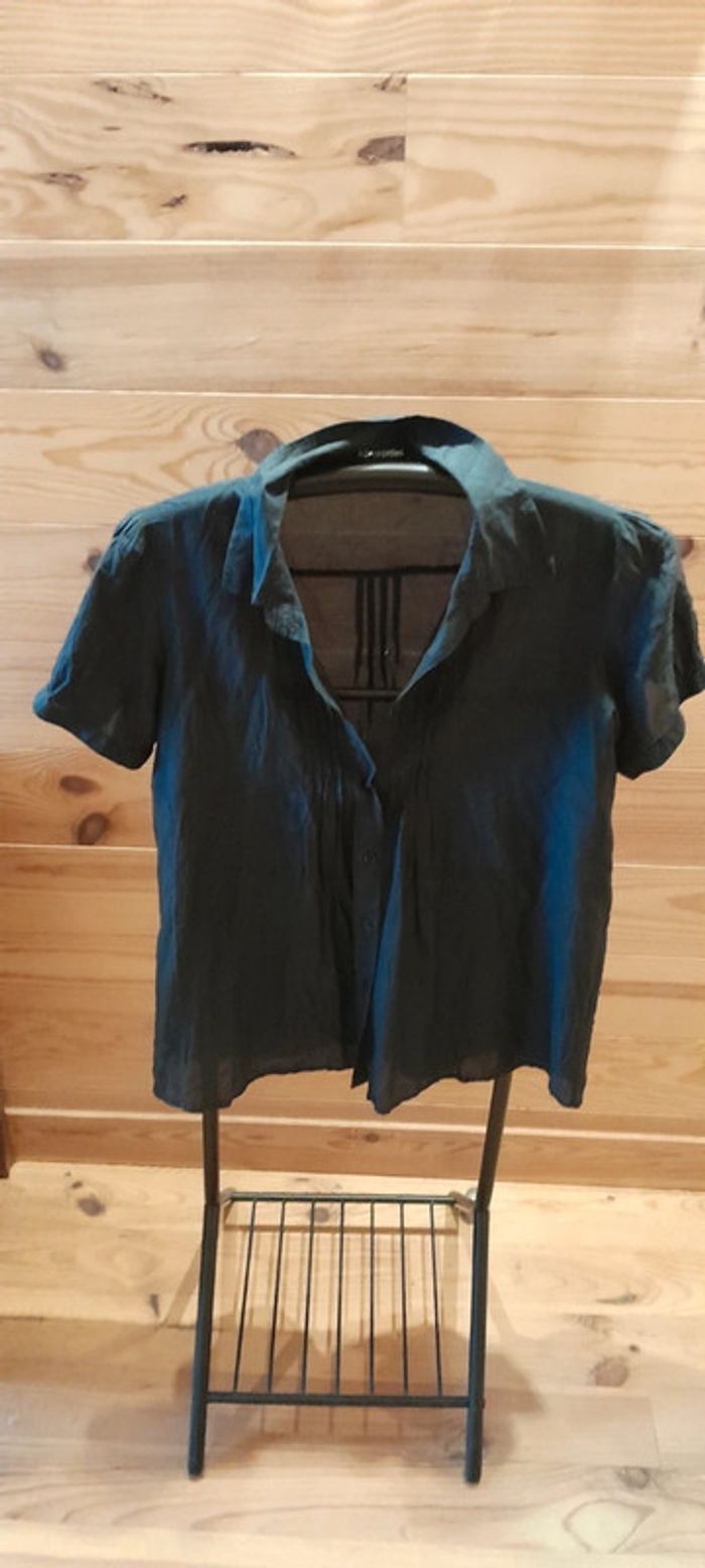 Chemisette manches courtes soie et coton