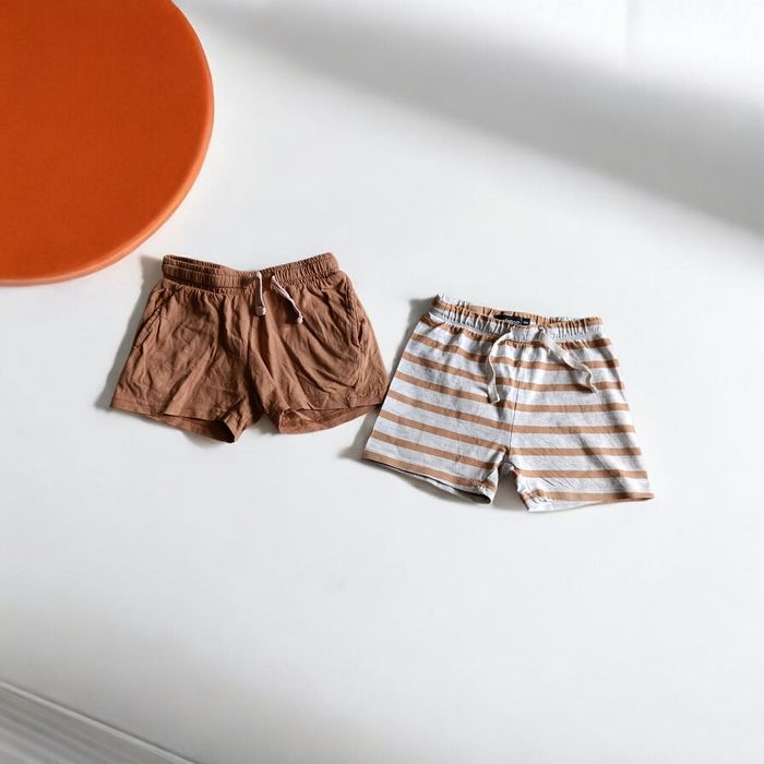 lot 2 shorts bébé 36 mois coton été marron