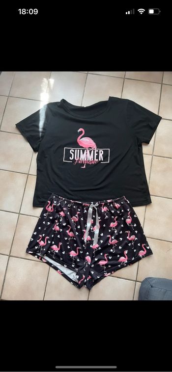 Pyjama 2 pièces Flament rose