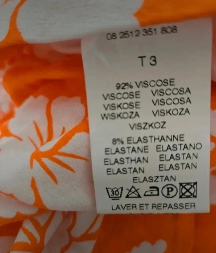 Haut orange fleurs blanches Ici et Maintenant Taille 40 Neuf - photo numéro 5