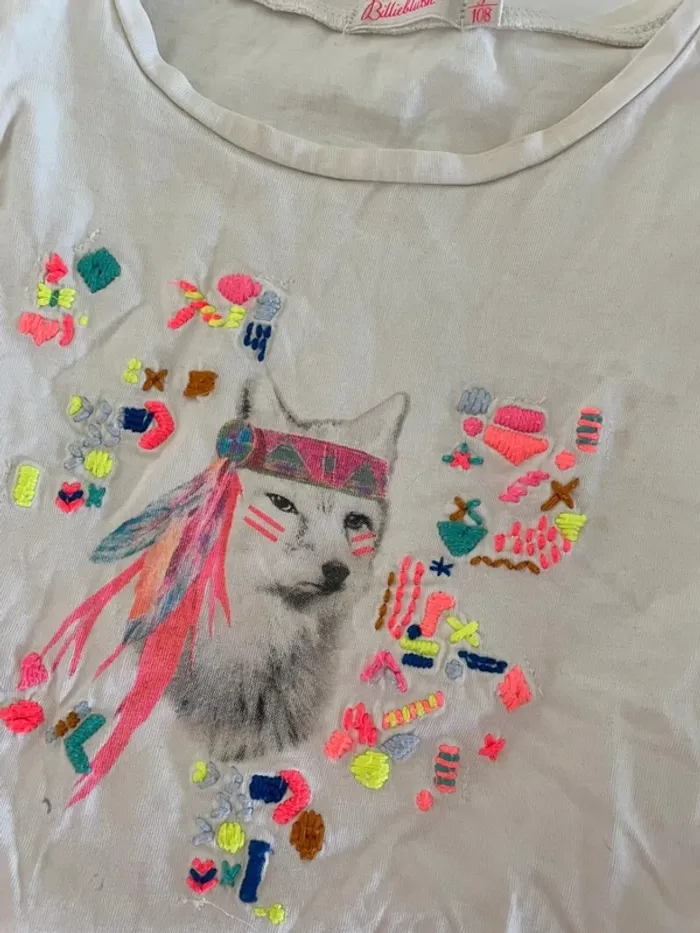 T-shirt loup coloré billieblush 5 ans - photo numéro 2