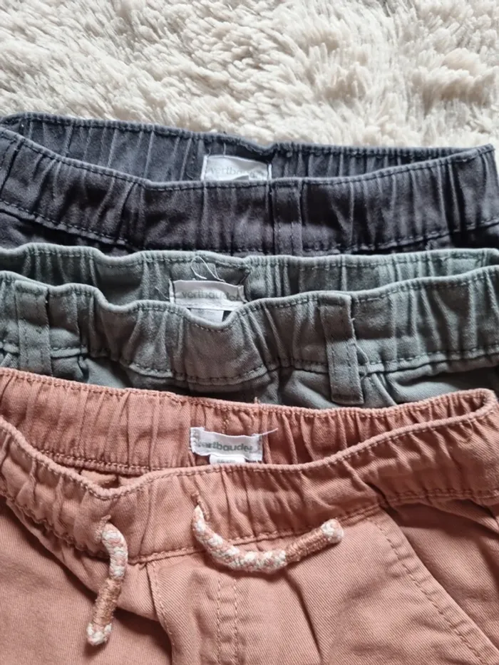 Lot de 3 pantalons  vert baudet - photo numéro 2