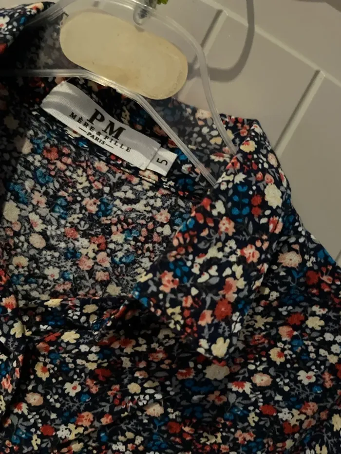5 ans - chemise mère&fille paris fleuri - photo numéro 2