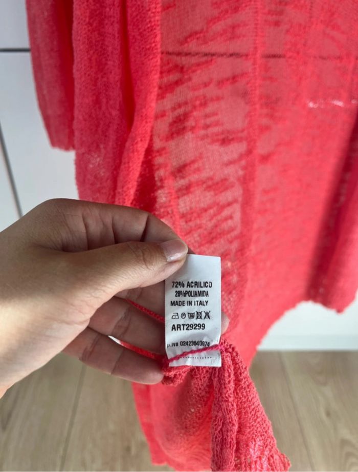 Gilet long en maille corail - photo numéro 3