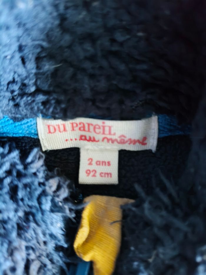 Pull polaire chaud dpam 2 ans marine et jaune - photo numéro 3