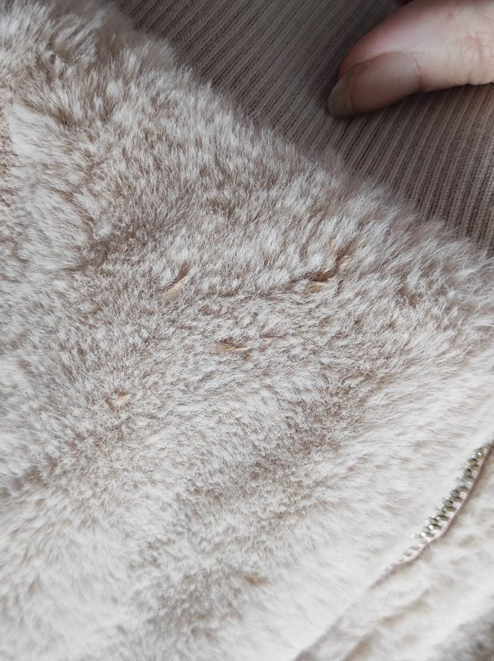 Veste beige fausse fourrure taille M - photo numéro 8