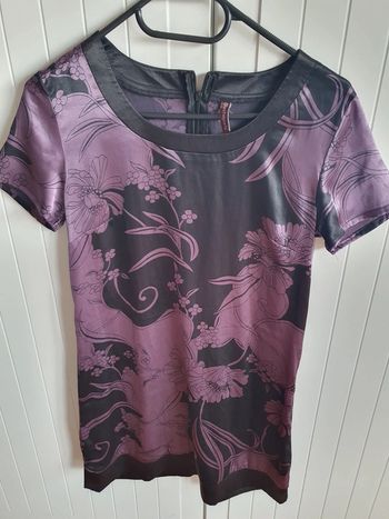 Robe satin T38 blanche porte