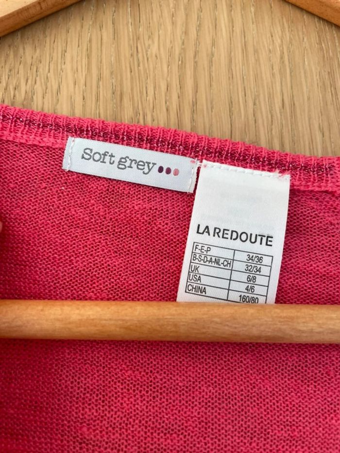 Pull léger framboise soft grey 34-36 - photo numéro 2