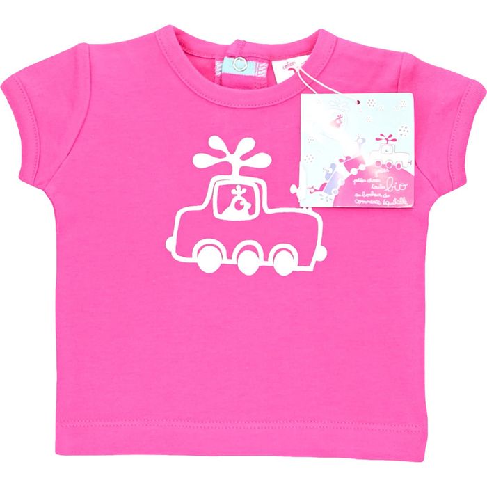 T-Shirt à manches courtes 3 mois en coton bio La Queue du Chat
