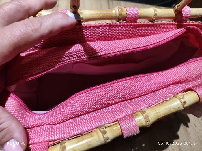 Sac avec anse bambou  et fleur - photo numéro 5