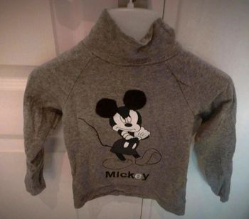 T shirt col roulé garçon disney mickey 18 Mois,