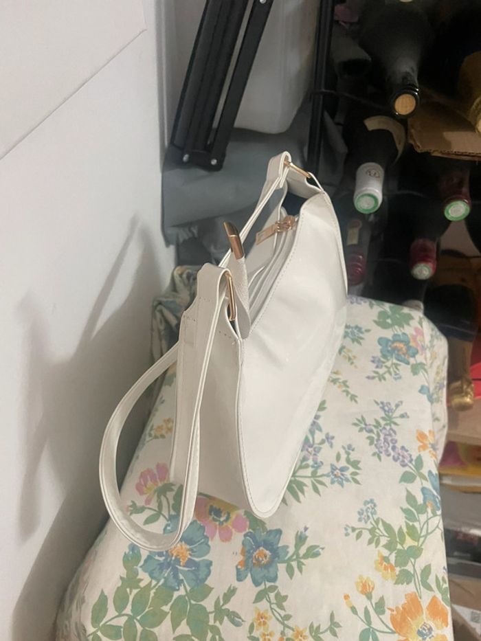 🌷🌷Sac À Bandoulière Brillant  blanc Sac À La Mode,  En Cuir synthétique Verni, - photo numéro 9