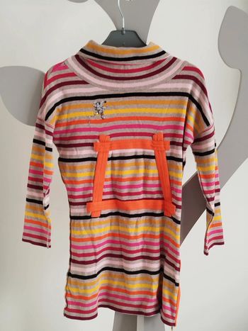 Robe col roulé à rayures multicolores Rykiel taille 8 ans