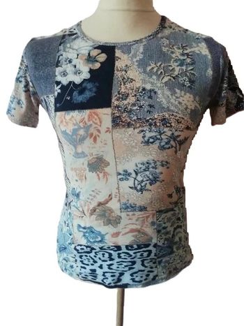 Tee Shirt imprimé bleu multicouleurs Taille 36