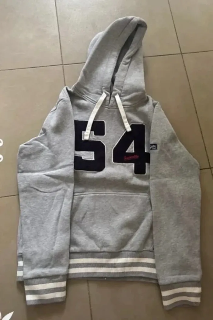 Sweat à capuche gris chiné "54" - Superdry - Taille XL