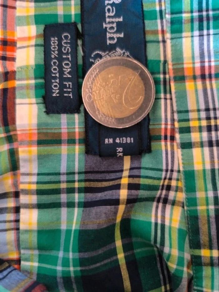 Chemisette Ralph Lauren - Custom Fit - Logo brodé rouge - Vert, noir - Taille XL - photo numéro 9
