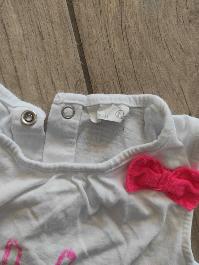 Ensemble été short et t-shirt lapin 12 mois - photo numéro 3