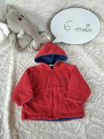 Veste Gilet avec capuche Garçon 6 mois chaud In extenso chien "wouaf team"