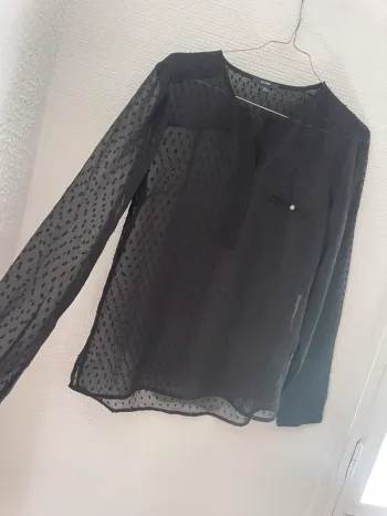 Blouse transparente noir