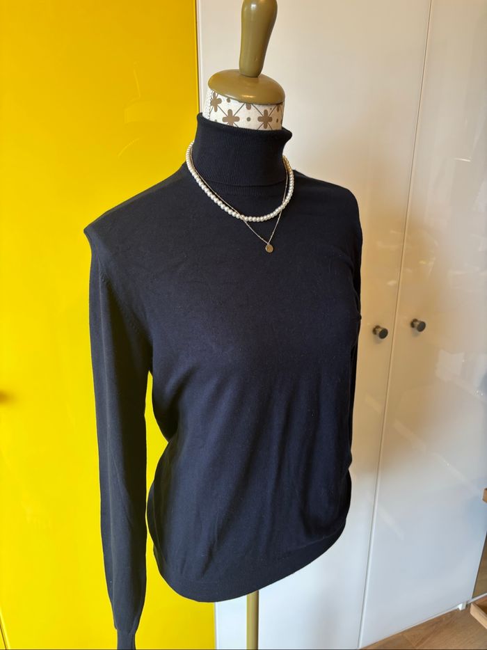 Pull col roulé Zara Bleu Marine - photo numéro 5