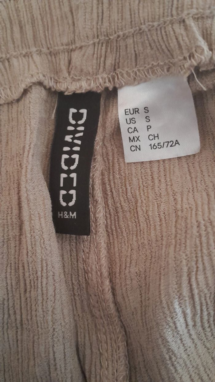 Pantalon été large, couleur beige, taille S, Marque H&M - photo numéro 6