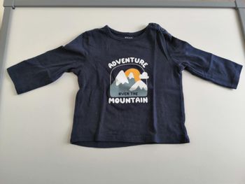 Tee-shirt manches longues à imprimé (Montagnes, Bleu marine) 6 mois Kiabi
