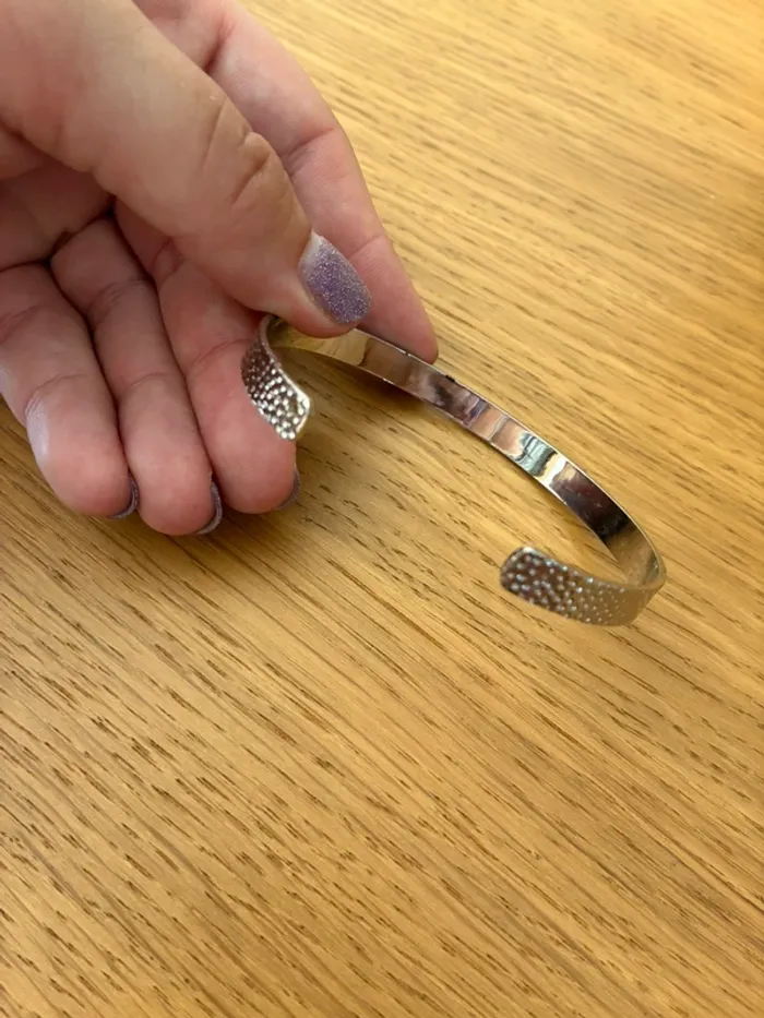 Bracelet jonc métal argenté - photo numéro 2