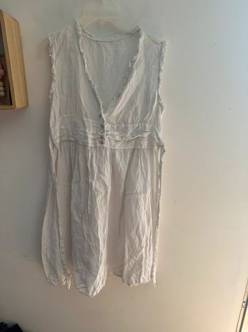 Robe blanche en lin  Femme, taille L
