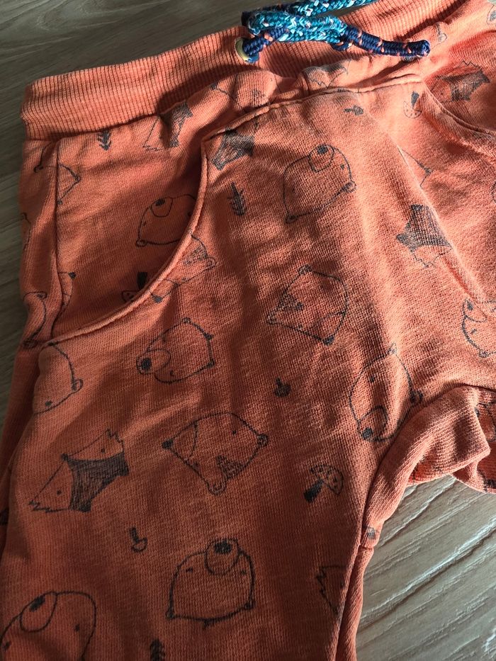 Pantalon Orchestra 23 mois - jogging orange motifs ourson - photo numéro 2