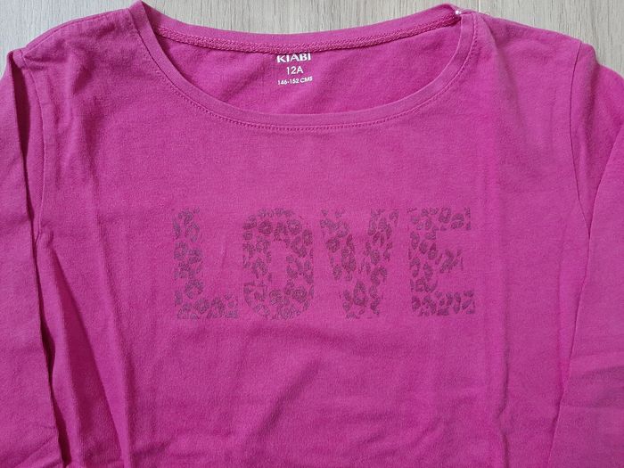 Tee shirt manches longues fuchsia taille 12 ans - photo numéro 2