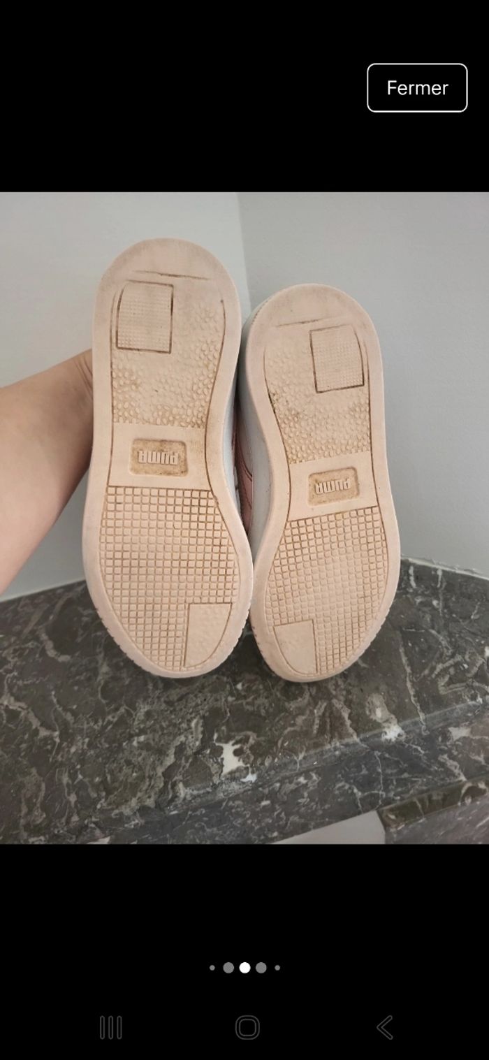 Basket Puma beige blanche rose et violet taille 36 - photo numéro 4