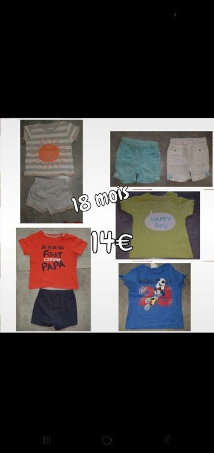 Lot vêtements été garçon 18 mois