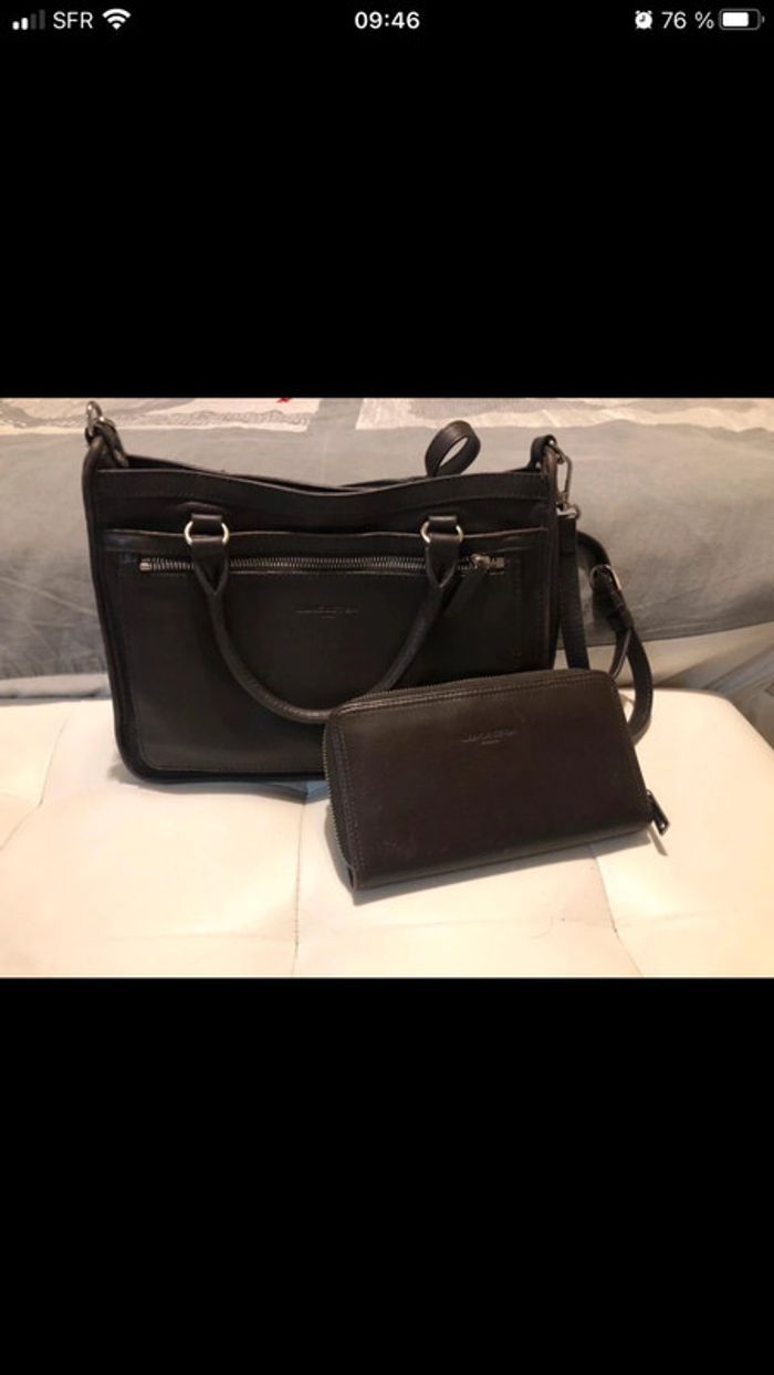 Sac a main en cuir Lancaster et son portefeuille - photo numéro 1