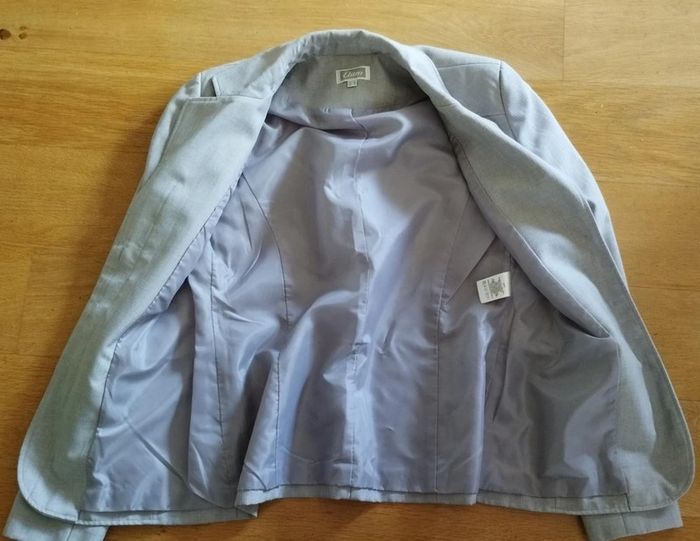 Tailleur jupe gris Etam 40 - photo numéro 7