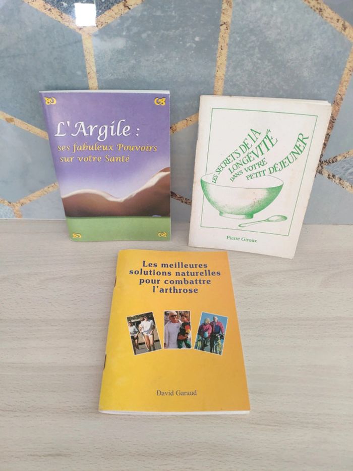 Lot 3 livres santé argile fabuleux pouvoirs secrets longévité combattre l'arthrose