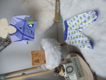 Jolie ensemble 2 pieces p'tit Beguin Naissance 50cm violet vert blanc poissons mixte bébé garcon béb