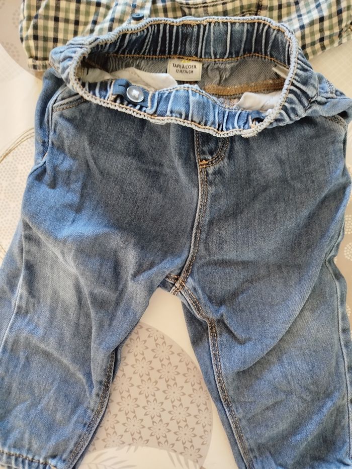 Ensemble chemise jeans taille 12 mois - photo numéro 2