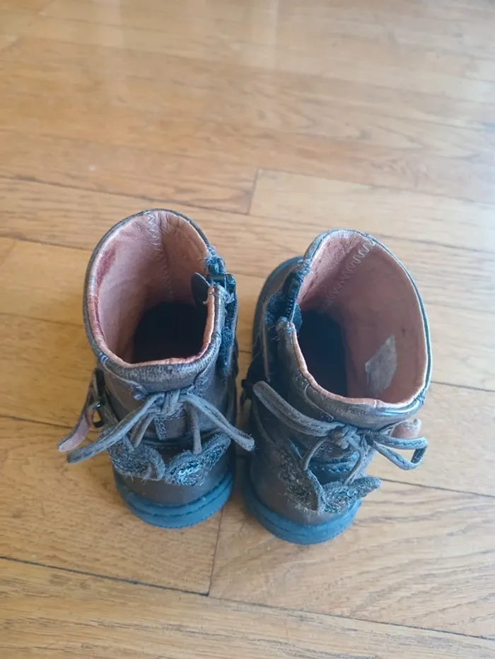 Lot 3 bottines cuir fille pointure 22 Shoopom / FR/ Aster - photo numéro 4